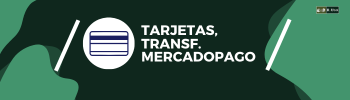 aceptamos pagos vía transferencia bancaria, por tarjetas de débito y crédito y también por MercadoPago